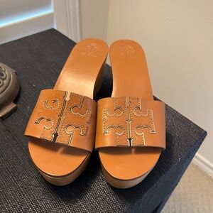Tory Burch wooden platform sandals